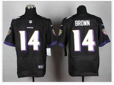 New Baltimore Ravens #14 Marlon Brown Black Alternate NFL New Elite Jersey