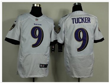 NEW Baltimore Ravens #9 Justin Tucker White NFL New Elite Jersey