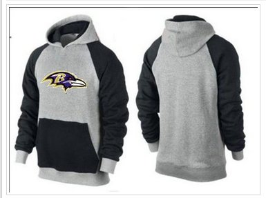 Baltimore Ravens Logo Pullover Hoodie Grey & Black
