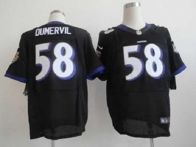 NEW NFL Baltimore Ravens 58 Elvis Dumervil Black Jerseys(Elite)
