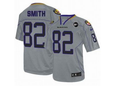NEW Baltimore Ravens #82 Torrey Smith grey jerseys(Elite Lights Out Art Patch)