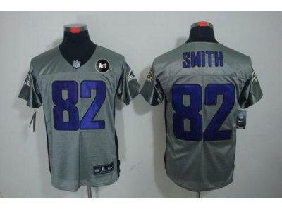NEW Baltimore Ravens #82 Torrey Smith grey jerseys(Elite shadow Art Patch)