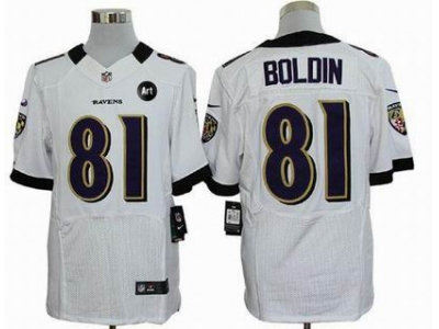 NEW Baltimore Ravens #81 Anquan Boldin white jerseys(Elite Art Patch)