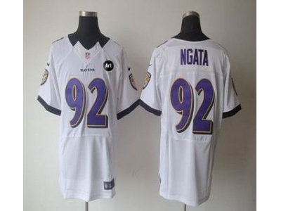NEW Baltimore Ravens #92 Haloti Ngata white jerseys(Elite Art Patch)