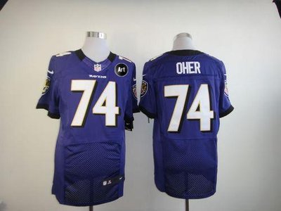 NEW NFL Baltimore Ravens #74 oher purple With Art patch (Elite)