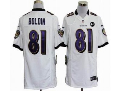 NEW Baltimore Ravens #81 Anquan Boldin white jerseys(Game Art Patch)