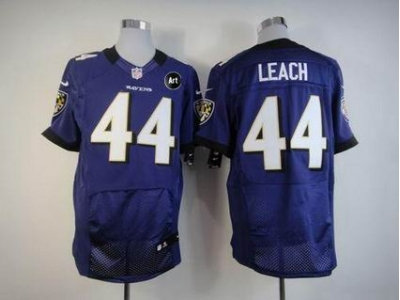 NEW Baltimore Ravens #44 leach purple jerseys(Elite Art Patch)
