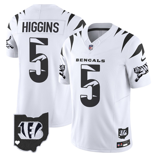 Men's Cincinnati Bengals #5 Tee Higgins White F.U.S.E. Special Vapor Untouchable Limited Stitched Football Jersey Men's Cincinnati Bengals #5 Tee Higgins White F.U.S.E. Special Vapor Untouchable Limited Stitched Football Jersey