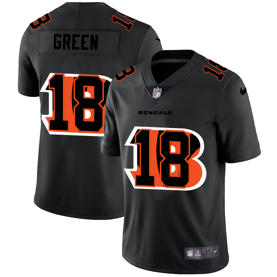 Cincinnati Bengals #18 A.J. Green Men's Nike Team Logo Dual Overlap Limited NFL Jersey Black Cincinnati Bengals #18 A.J. Green Men's Nike Team Logo Dual Overlap Limited NFL Jersey Black