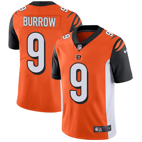 Nike Bengals #9 Joe Burrow Orange Alternate Men's Stitched NFL Vapor Untouchable Limited Jersey Nike Bengals #9 Joe Burrow Orange Alternate Men's Stitched NFL Vapor Untouchable Limited Jersey