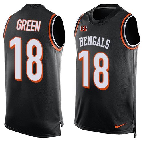 Nike Bengals #18 A.J. Green Black Team Color Men's Stitched NFL Limited Tank Top Jersey Nike Bengals #18 A.J. Green Black Team Color Men's Stitched NFL Limited Tank Top Jersey
