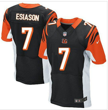 Cincinnati Bengals #7 Boomer Esiason Black Team Color NFL Elite Jersey