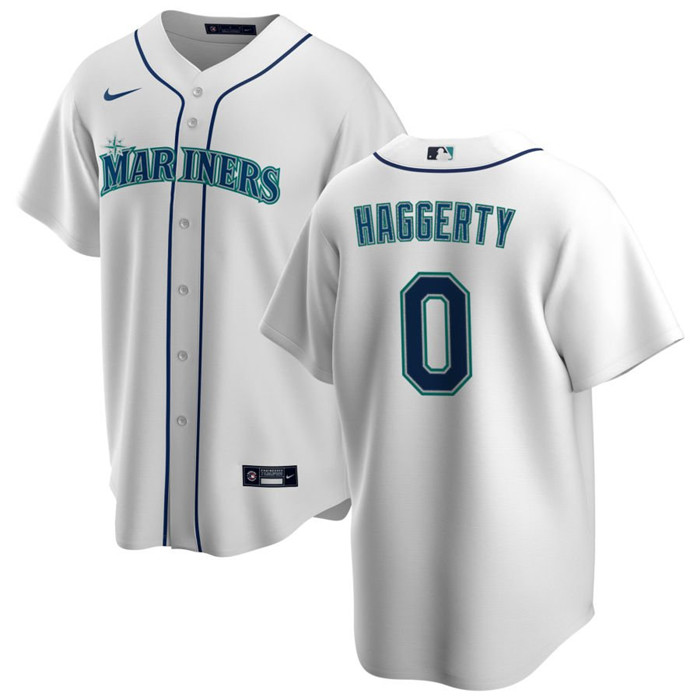 Men's Seattle Mariners #0 Sam Haggerty White Cool Base Stitched Jersey Men's Seattle Mariners #0 Sam Haggerty White Cool Base Stitched Jersey