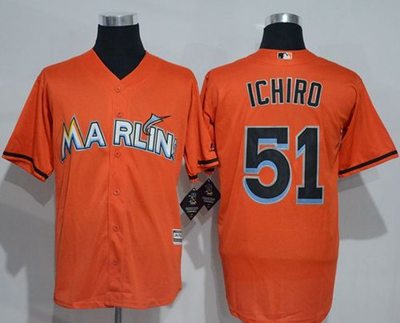 marlins #51 Ichiro Suzuki Orange New Cool Base Stitched MLB Jersey marlins #51 Ichiro Suzuki Orange New Cool Base Stitched MLB Jersey