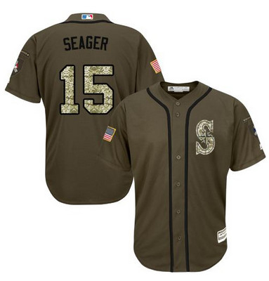 Mariners #15 Kyle Seager Green Salute to Service Stitched MLB Jersey Mariners #15 Kyle Seager Green Salute to Service Stitched MLB Jersey