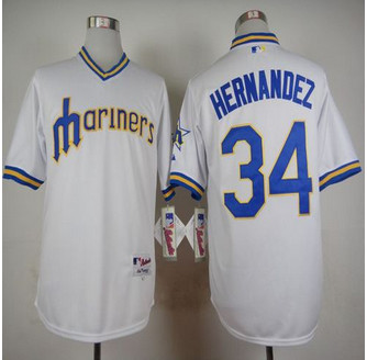 Seattle Mariners #34 Felix Hernandez White 1979 Turn Back The Clock Stitched Baseball Jersey Seattle Mariners #34 Felix Hernandez White 1979 Turn Back The Clock Stitched Baseball Jersey