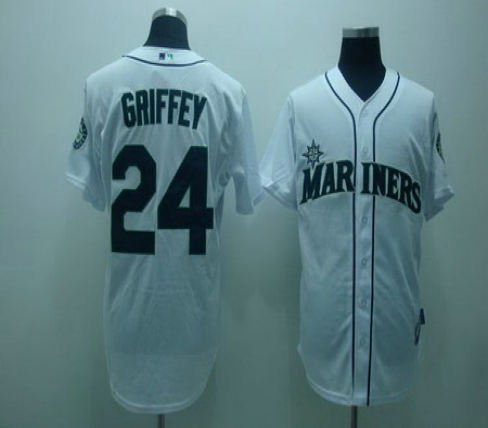 Seattle Mariners 24 griffey white jerseys cool base Seattle Mariners 24 griffey white jerseys cool base