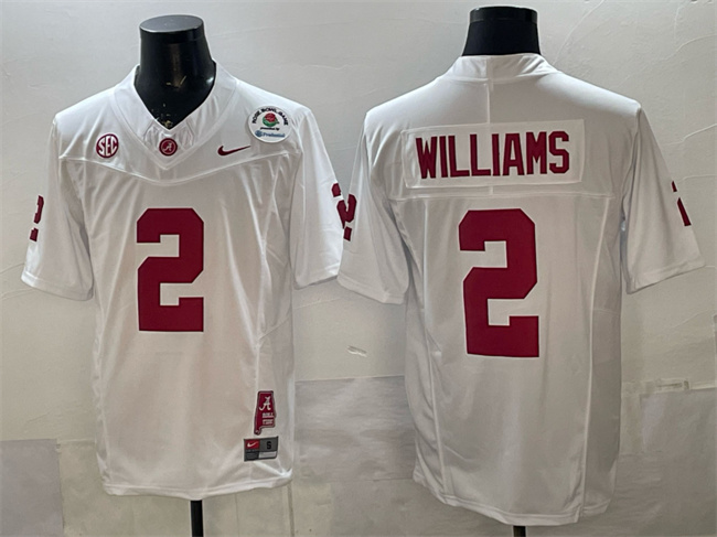 Men's Alabama Crimson Tide #2 Ryan Williams White F.U.S.E. With Patch Stitched Football Jersey