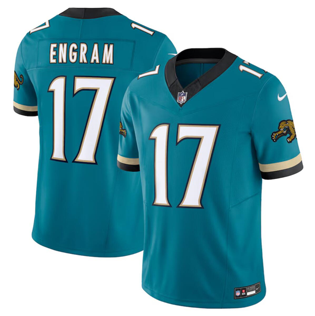Men's Jacksonville Jaguars #17 Evan Engram Teal 2024 F.U.S.E. Prowler Throwback Vapor Limited Stitched Football Jersey Men's Jacksonville Jaguars #17 Evan Engram Teal 2024 F.U.S.E. Prowler Throwback Vapor Limited Stitched Football Jersey