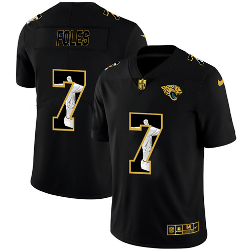 Jacksonville Jaguars #7 Nick Foles Men's Nike Carbon Black Vapor Cristo Redentor Limited NFL Jersey
