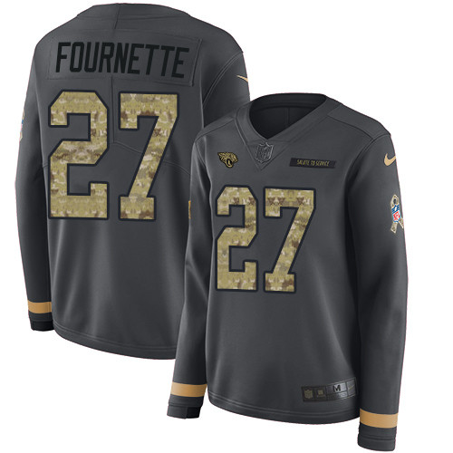 Nike Jaguars #27 Leonard Fournette Anthracite Salute to Service