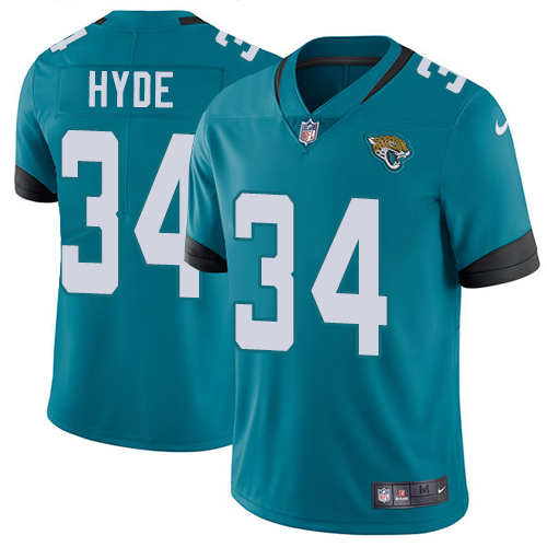 Nike Jaguars #34 Carlos Hyde Teal Green Alternate Men's Stitched NFL Vapor Untouchable Limited Jersey Nike Jaguars #34 Carlos Hyde Teal Green Alternate Men's Stitched NFL Vapor Untouchable Limited Jersey