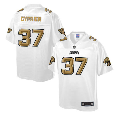 Nike Jaguars #37 John Cyprien White Men's NFL Pro Line Fashion Elite Jersey