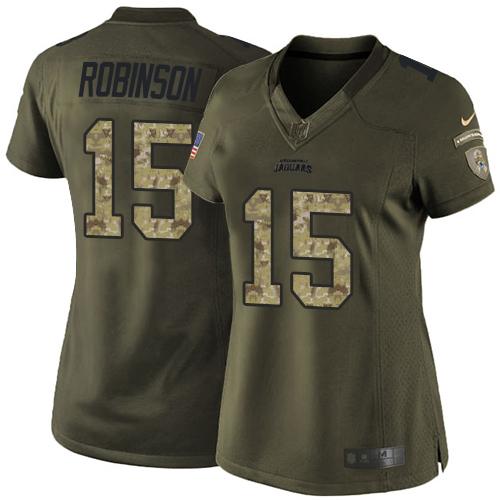 Nike Jaguars #15 Allen Robinson Green Women's Stitched NFL Limited Salute to Service Jersey Nike Jaguars #15 Allen Robinson Green Women's Stitched NFL Limited Salute to Service Jersey