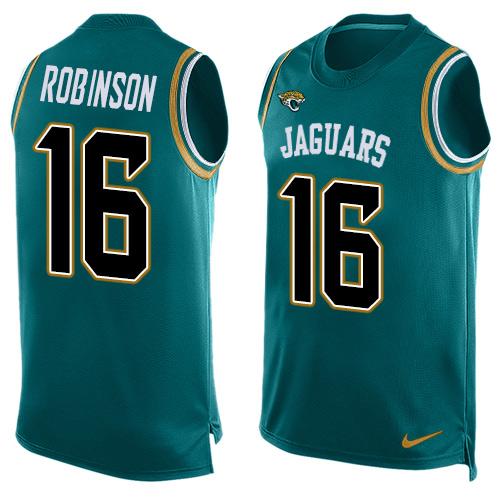 Nike Jaguars #16 Denard Robinson Teal Green Team Color Men's Stitched NFL Limited Tank Top Jersey Nike Jaguars #16 Denard Robinson Teal Green Team Color Men's Stitched NFL Limited Tank Top Jersey