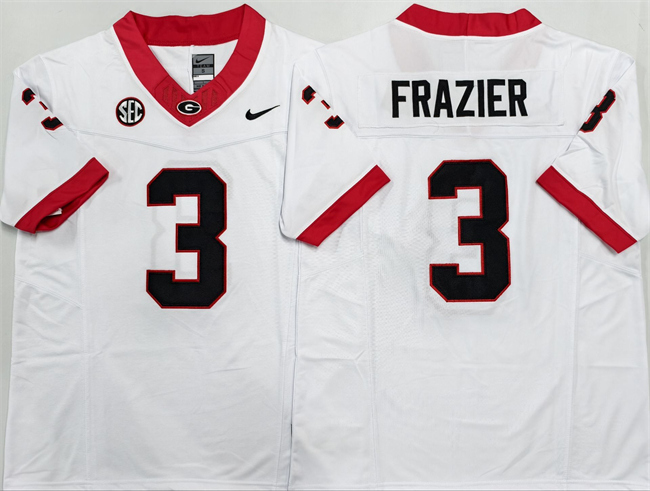 Georgia Bulldogs #3 Nate Frazier White 2025 F.U.S.E. Stitched Jersey Georgia Bulldogs #3 Nate Frazier White 2025 F.U.S.E. Stitched Jersey