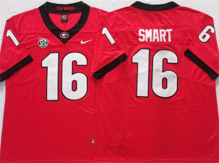 Georgia Bulldogs #16 Smart Red Stitched Jersey Georgia Bulldogs #16 Smart Red Stitched Jersey
