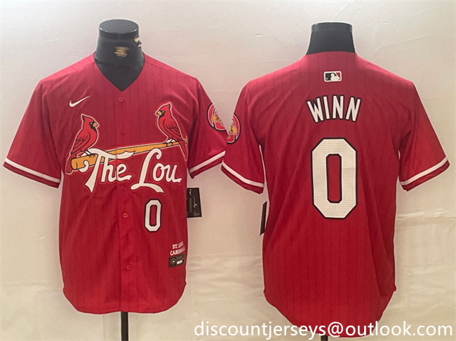 Men's St. Louis Cardinals #0 Masyn Winn Red 2024 City Connect Limited Stitched Baseball Jersey
