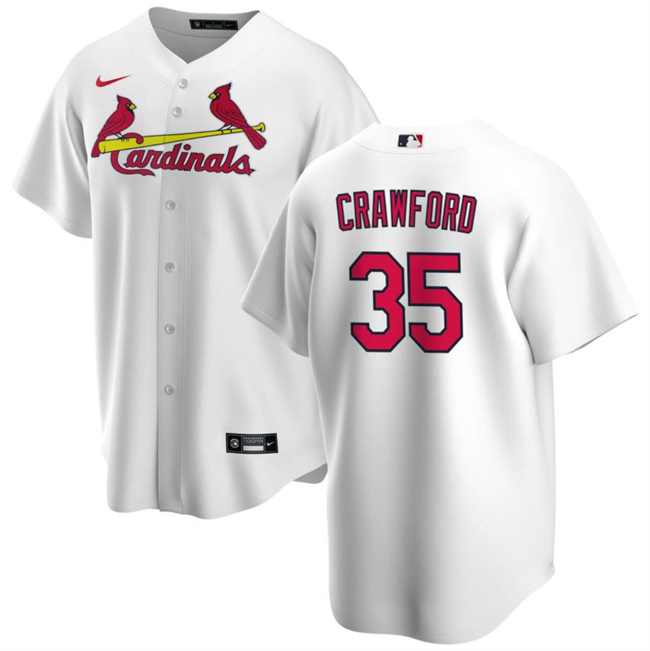 Men's St. Louis Cardinals #35 Brandon Crawford White Cool Base Stitched Baseball Jersey Men's St. Louis Cardinals #35 Brandon Crawford White Cool Base Stitched Baseball Jersey
