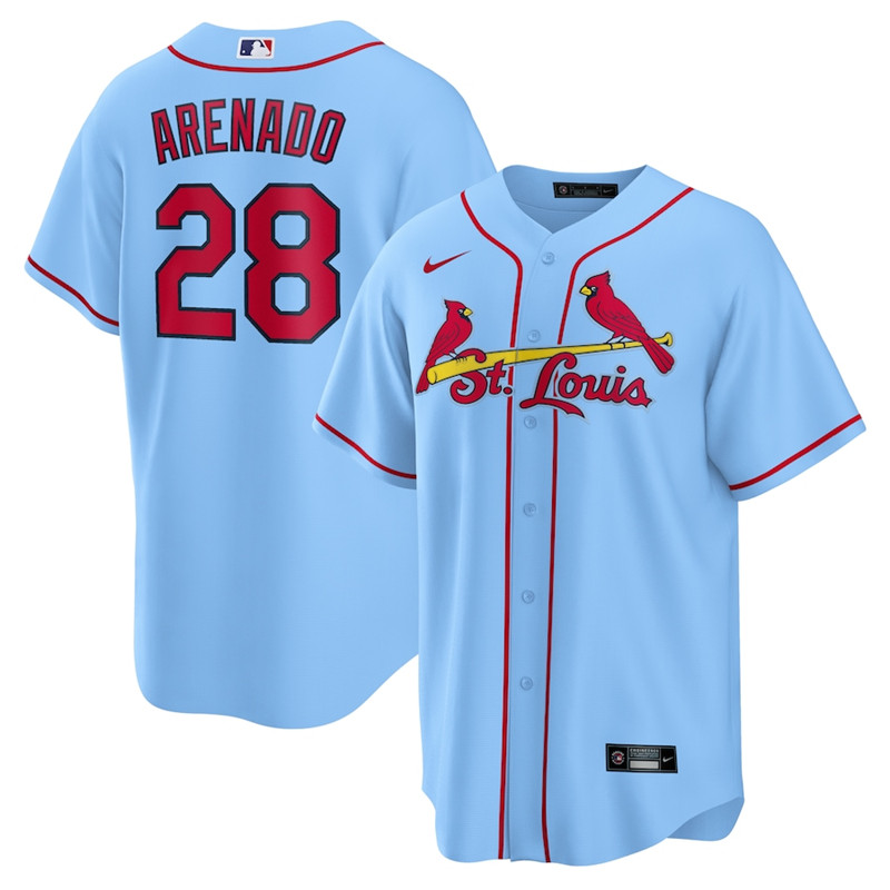 Cardinals 28 Nolan Arenado Light Blue Nike Cool Base Jersey Cardinals 28 Nolan Arenado Light Blue Nike Cool Base Jersey