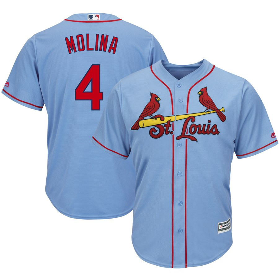 Cardinals 4 Yadier Molina Light Blue Cool Base Jersey Cardinals 4 Yadier Molina Light Blue Cool Base Jersey