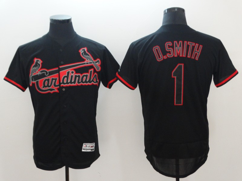 Cardinals 1 Ozzie Smith Black Flexbase Jersey Cardinals 1 Ozzie Smith Black Flexbase Jersey
