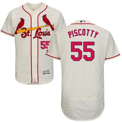 Cardinals #55 Stephen Piscotty Cream Flexbase Authentic Collection Stitched MLB Jersey
