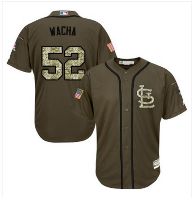 Cardinals #52 Michael Wacha Green Salute to Service Stitched MLB Jersey