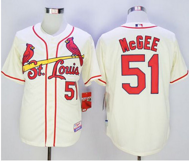 Cardinals #51 Willie McGee Cream Cool Base Stitched MLB Jersey Cardinals #51 Willie McGee Cream Cool Base Stitched MLB Jersey