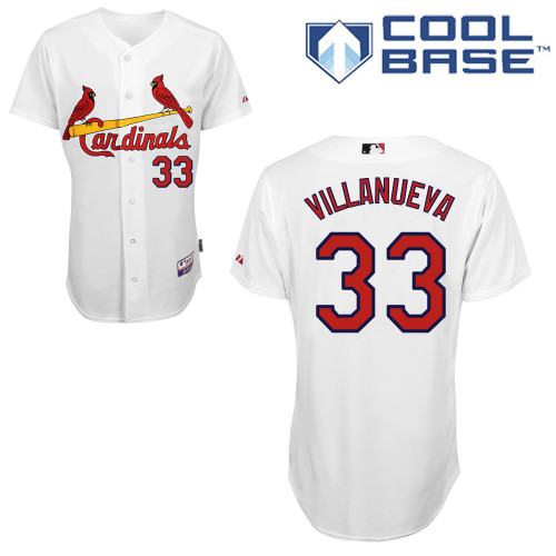 St.Louis Cardinals #33 Villanueva White Baseball Jersey