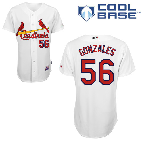 St.Louis Cardinals #56 Gonzales White Baseball Jersey