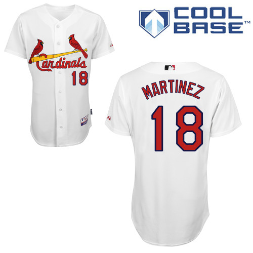 St.Louis Cardinals #18 Martinez White Baseball Jersey