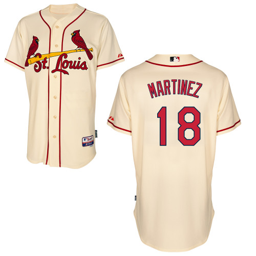 St.Louis Cardinals #18 Martinez Beige Baseball Jersey