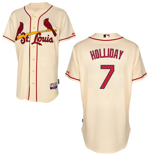 St.Louis Cardinals #7 Holliday Beige Baseball Jersey