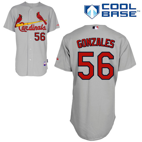 St.Louis Cardinals #56 Gonzales Gray Baseball Jersey