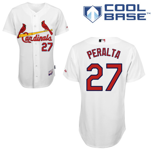 St.Louis Cardinals #27 Peralta White Baseball Jersey