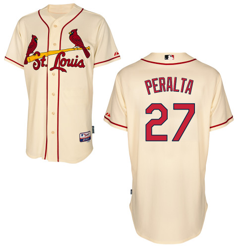 St.Louis Cardinals #27 Peralta Beige Baseball Jersey