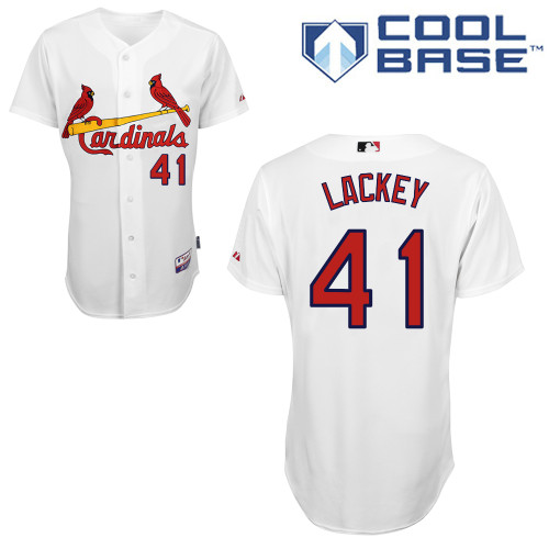 St.Louis Cardinals #41 Lackey White Baseball Jersey