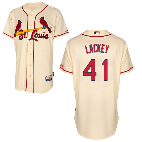 St.Louis Cardinals #41 Lackey Beige Baseball Jersey