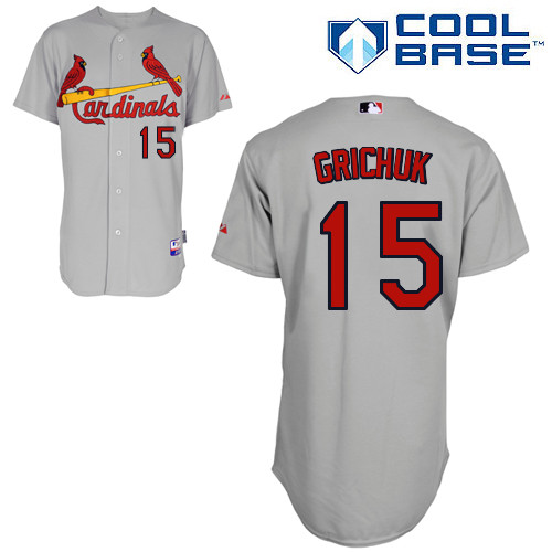 St.Louis Cardinals #15 Grichuk Gray Baseball Jersey St.Louis Cardinals #15 Grichuk Gray Baseball Jersey